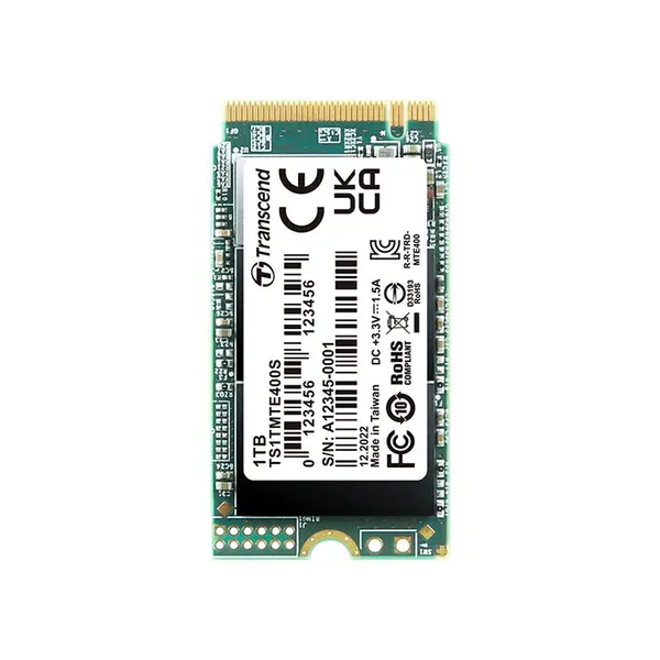 Transcend MTE400S 1TB M.2 2242 PCIe Gen3 x4 NVMe Internal SSD, Up to 2000MB/s Read Speed, Compact High-Speed Storage Drive for Ultrabooks, Mini PCs and Handheld Gaming Devices