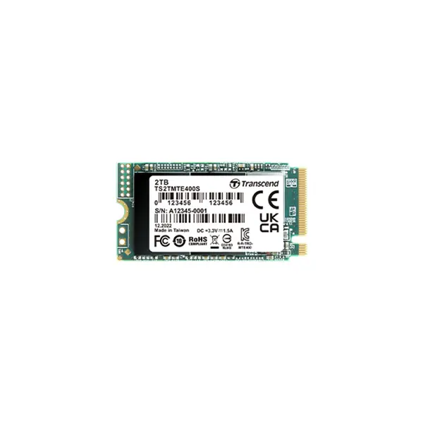 Transcend MTE400S 2TB M.2 2242 PCIe Gen3 x4 NVMe Internal SSD, Up to 2000MB/s Read Speed, Compact High-Speed Storage Drive for Ultrabooks, Mini PCs and Handheld Gaming Devices