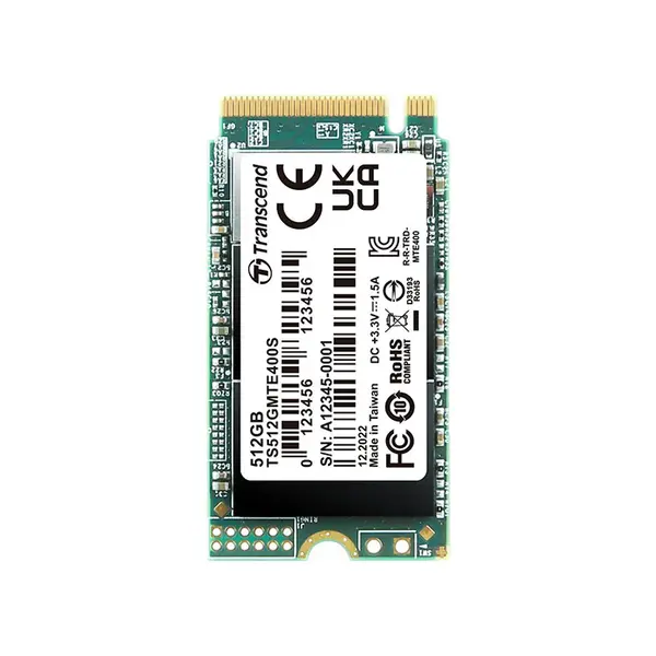 Transcend MTE400S 512GB M.2 2242 PCIe Gen3 x4 NVMe Internal SSD, Up to 2000MB/s Read Speed, Compact High-Speed Storage Drive for Ultrabooks, Mini PCs and Handheld Gaming Devices