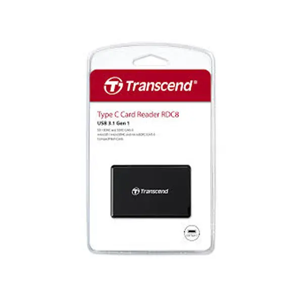 Transcend RDC8 USB Type-C Multi-Card Reader, USB 3.1 Gen 1 5Gbps Interface, SD microSD CompactFlash Card Reader, Professional Portable Memory Card Adapter