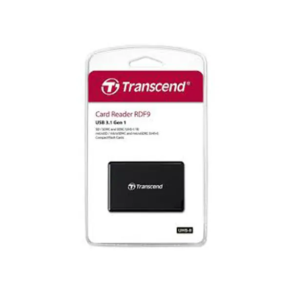 Transcend RDF9 USB 3.1 Gen 1 Multi-Card Reader, SD microSD CompactFlash Memory Card Support, 5Gbps High-Speed Transfer, Professional Photography Card Reader