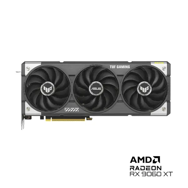 ASUS TUF GAMING Radeon RX 9060 XT OC Edition 16GB GDDR6 Graphics Card, 3340MHz Boost Clock, RDNA 4 Architecture, Triple Axial-Tech Fan Cooling, PCIe 5.0 Interface, Military-Grade Components, Factory Overclocked Gaming GPU