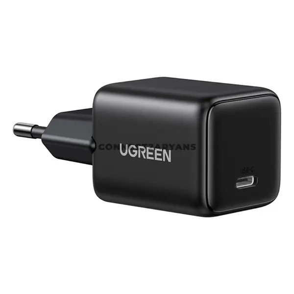 UGREEN 10191 20W USB-C Fast Wall Charger EU Black, Single USB-C Port, 20W Fast Charging, Smart Safety Protection, Flame-Retardant ABS Housing, Compact Travel Charger for Smartphones & Tablets