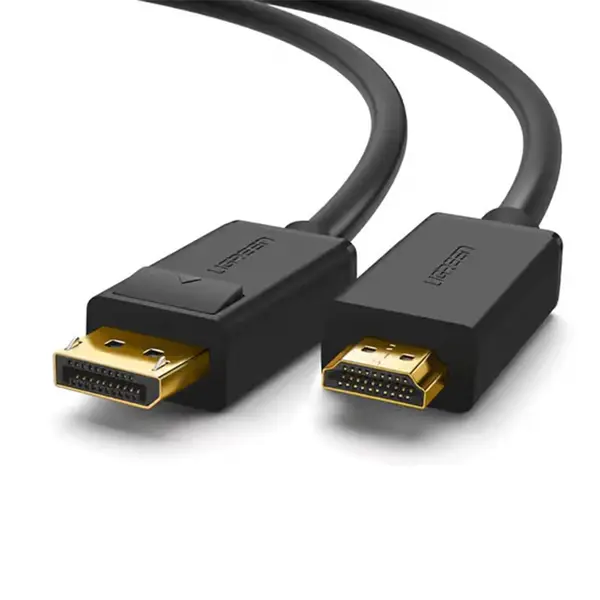 UGREEN 10203 DisplayPort to HDMI Cable 3m, 4K Ultra HD Resolution Support, DisplayPort Male to HDMI Male Connector, Audio Video Transmission Cable Black