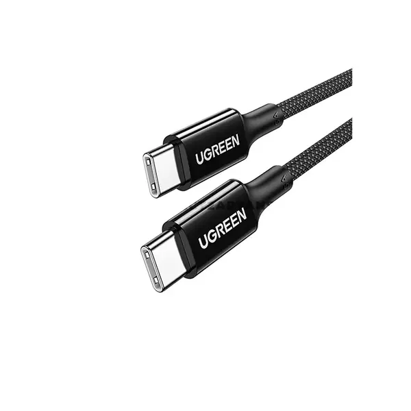 UGREEN 15275 US557 100W USB-C to USB-C PD Fast Charging & Data Cable 1M Black, 20V/5A Power Delivery, 480Mbps USB 2.0 Data Transfer, Built-in E-Marker Chip, High-Density Nylon Braided Jacket, Aluminum Alloy Connectors & Flexible Silicone Core
