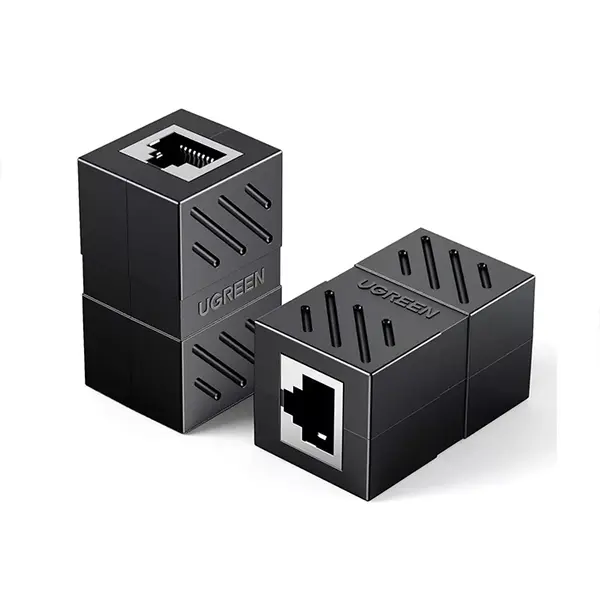 UGREEN 20390 RJ45 Ethernet Cable Extender Adapter Black, LAN Coupler Connector, Network Cable Extension Adapter, Gigabit Ethernet Female to Female Connector for Extended LAN Connectivity