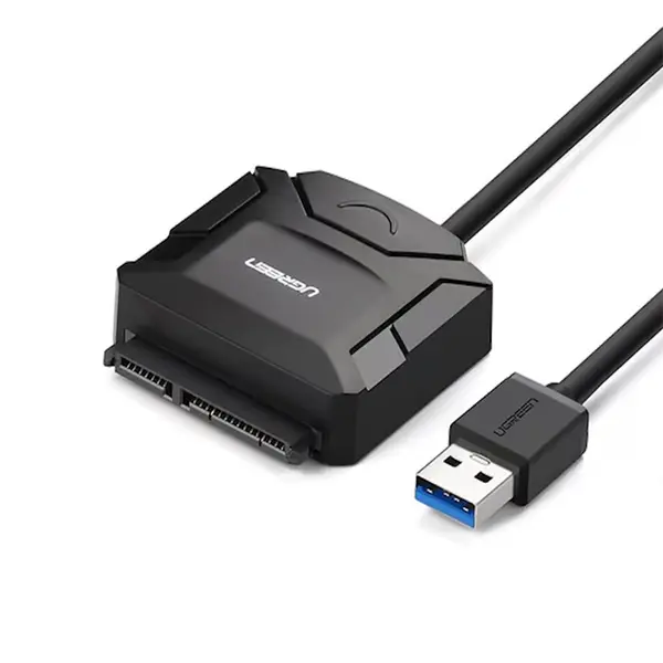 UGREEN 20611 USB to SATA Hard Drive Converter Cable, USB 3.0 5Gbps High-Speed Data Transfer, 2.5 Inch SATA HDD and SSD Support, Plug-and-Play External Drive Adapter, Portable Storage Access Cable EU Version Black
