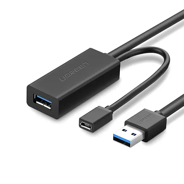 UGREEN 20827 USB 3.0 Extension Cable 10m, 5Gbps High-Speed Data Transfer, Active Repeater Signal Amplification, USB-A Male to Female Connector, Long-Distance USB Extension Cable Black