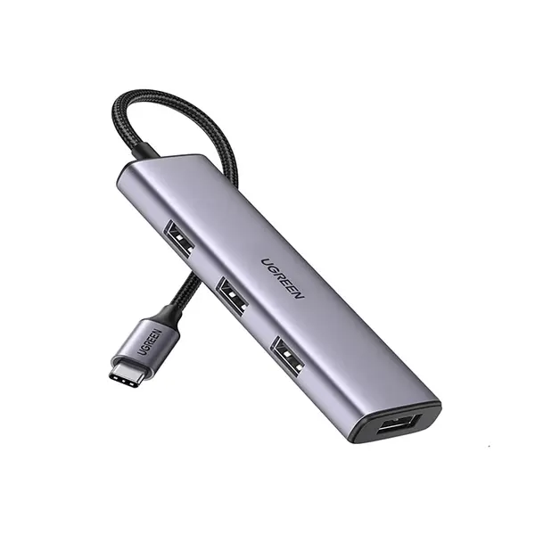 UGREEN 20841 USB-C 3.0 to 4-Port Hub 4-in-1 USB Type-C Expansion Hub, High-Speed USB Data Transfer, Multiple USB-A Ports, Portable USB-C Connectivity Adapter