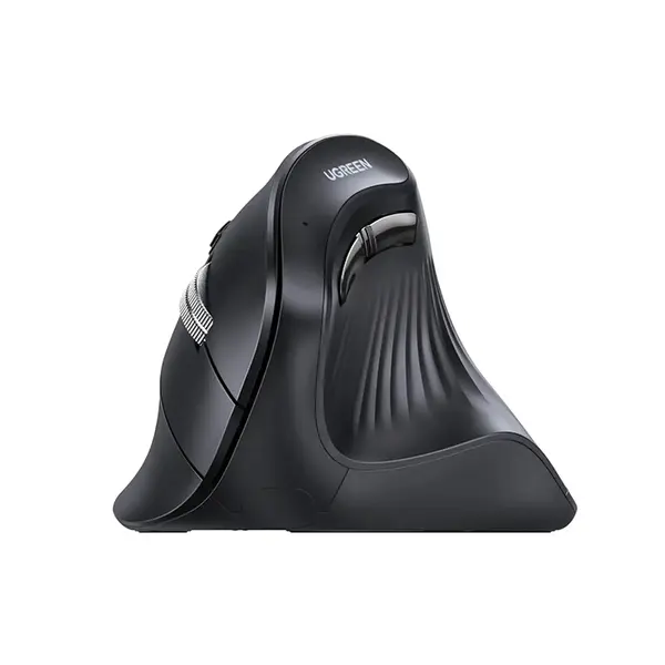 UGREEN 25444 Multi Mode Vertical Wireless Mouse, 2.4GHz & Bluetooth Connectivity, Ergonomic Vertical Design, Black