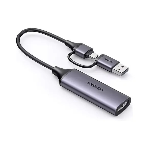 UGREEN 25854 USB 1080P Video Capture Device, 1080P@60Hz Full HD Recording and Streaming Support, HDMI to USB Capture Adapter, Plug-and-Play Content Creation and Live Broadcast Device