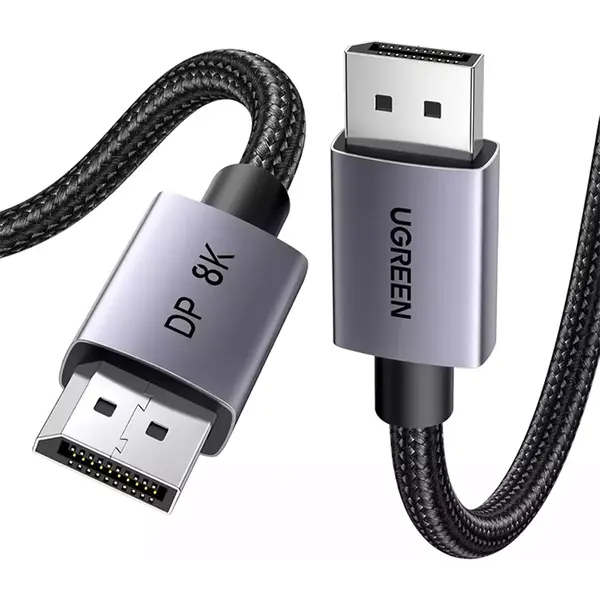 UGREEN 25905 DisplayPort 1.4 Cable 2m, 8K@60Hz and 4K@144Hz High Refresh Rate Support, HDR Display Technology, DisplayPort Male to Male Premium Audio Video Cable Black