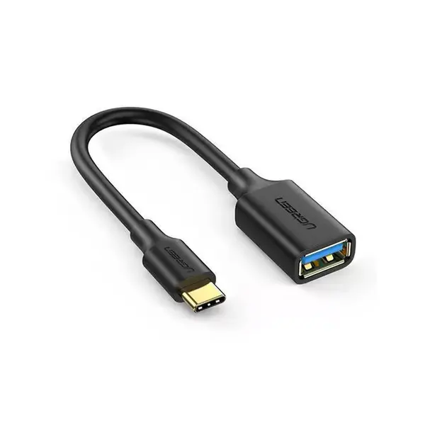 UGREEN 30701 USB-C Male to USB 3.0 Type-A Female OTG Cable Black, OTG Adapter Cable, High-Speed Data Transfer
