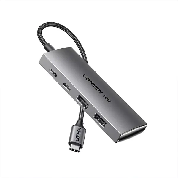 UGREEN 30758 USB-C to 2xUSB-A + 2xUSB-C Hub 10Gbps 4-in-1, Multiport USB Expansion Hub, High-Speed Data Adapter