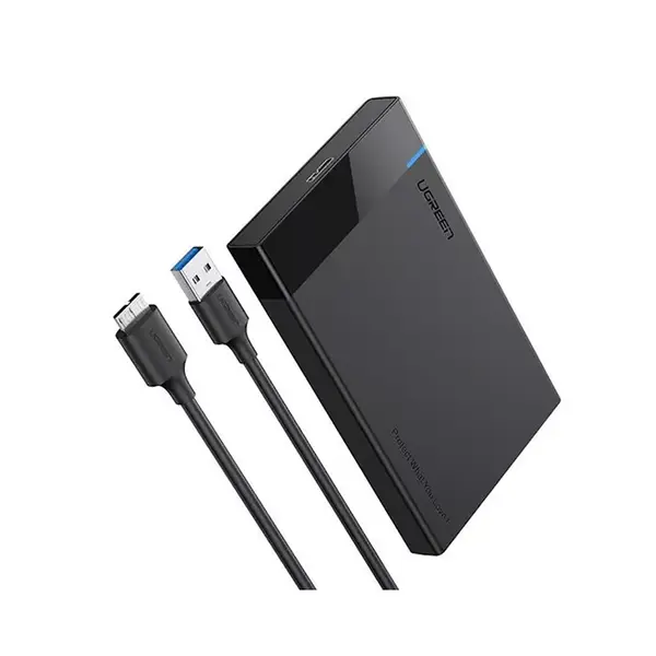 UGREEN 30848 2.5 Inch Hard Drive Enclosure, USB 3.0 Interface, 5Gbps Transfer Speed, SATA Support, Black