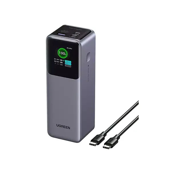 UGREEN 35525B 25000mAh 200W PD 3.1 Fast Charging Power Bank, Dual 100W USB-C Output, Premium TFT Display, Airline-Approved High-Capacity Portable Power Bank