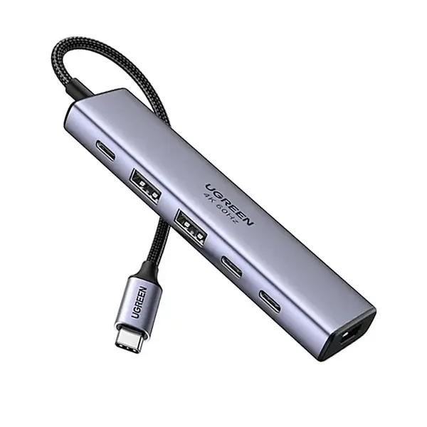 UGREEN 35999 USB-C to HDMI + 2×USB-A 3.2 + 2×USB-C 3.2 + PD Converter 10Gbps 4K@60Hz 6-in-1 Hub, Multiport USB-C Docking Adapter with High-Speed Data Transfer and Power Delivery
