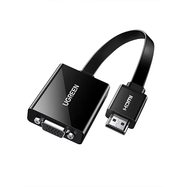 UGREEN 40248 HDMI to VGA Converter 25cm Black, 1080P Full HD Display Adapter, HDMI Male to VGA Female Video Converter, Plug-and-Play Monitor and Projector Connectivity Adapter