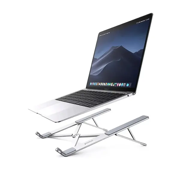 UGREEN 40289 Foldable Laptop Stand, Adjustable Viewing Angle Design, Portable Aluminium Alloy Construction, Non-Slip Silicone Base, Ergonomic Laptop Riser Stand Silver