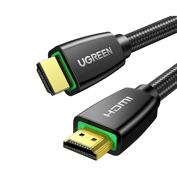 UGREEN 40408 HDMI 2.0 Cable 1m, 4K@60Hz Ultra HD Resolution Support, 18Gbps High-Speed Bandwidth, Braided Jacket Design, HDMI Male to Male Audio Video Cable Black
