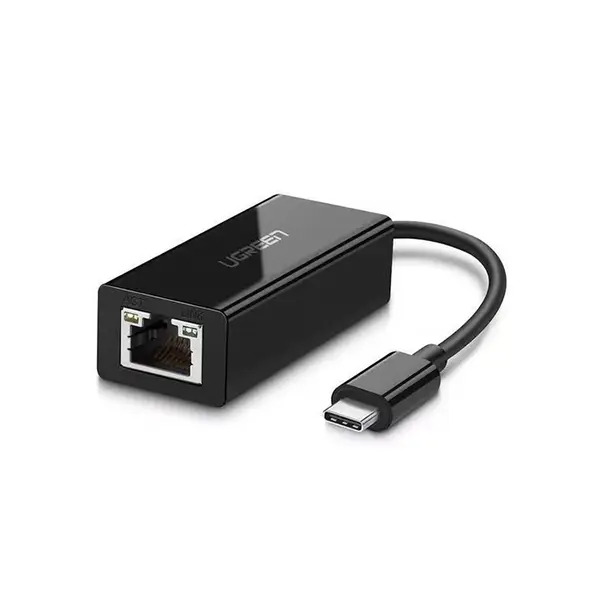 UGREEN 50307 USB-C 3.1 Gen1 Male to Gigabit Ethernet Adapter Black, RJ45 LAN Network Adapter, 1000Mbps High-Speed Wired Internet Connectivity Converter for Laptops, Tablets and USB-C Devices
