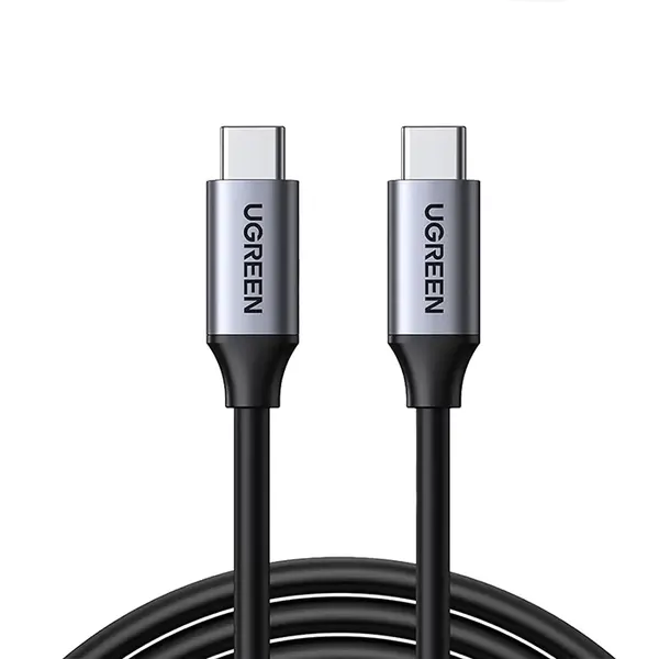 UGREEN 50751 USB-C 3.1 Gen1 Cable 1.5m, 5Gbps High-Speed Data Transfer, 5A Fast Charging Support, USB Type-C Male to Male Connector, Premium Gray Charging and Sync Cable