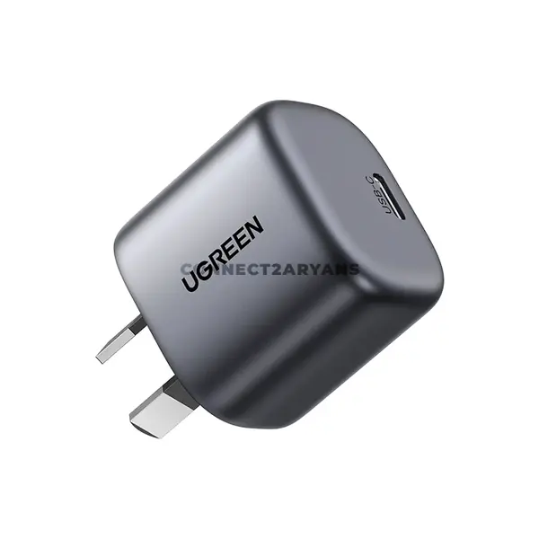 UGREEN 55530 X513 Nexode 30W USB-C GaN Fast Wall Charger Gray, 30W PD 3.0 Fast Charging, PPS & QC 4.0 Support, Single USB-C Port, Thermal Guard Protection, Compact Power Adapter for iPhone, iPad, Samsung Galaxy, Google Pixel & USB-C Devices