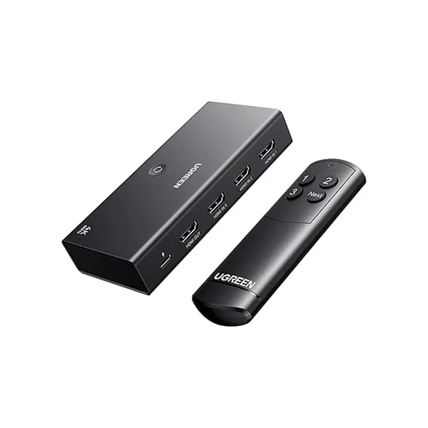 UGREEN 55857 HDMI Switch 3 In 1 Out, 4K@60Hz Ultra HD Resolution Support, HDR10+ HDMI Selector, Remote Control Display Switch, Multi-Source HDMI Switching Adapter