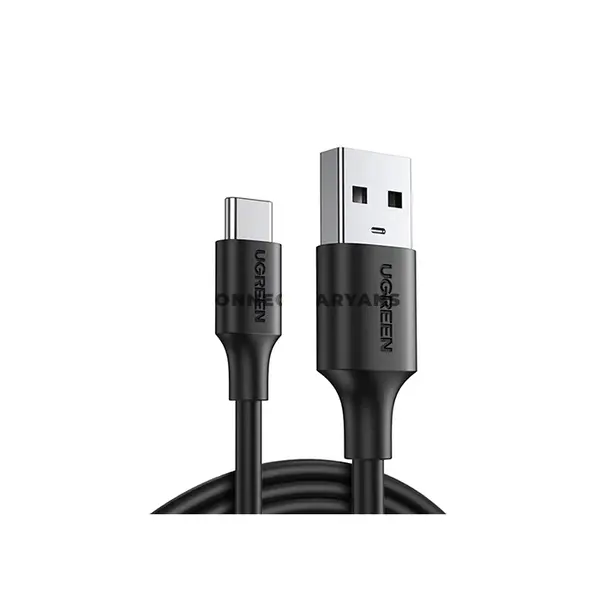 UGREEN 60116 US287 USB 2.0 USB-A to USB-C Fast Charging & Data Sync Cable 1M Black, 18W QC 3.0/2.0, 3A Charging, 480Mbps Data Transfer, 56K Pull-Up Resistor, Tinned Copper Conductors, Aluminum Foil Shielding & Durable PVC Jacket