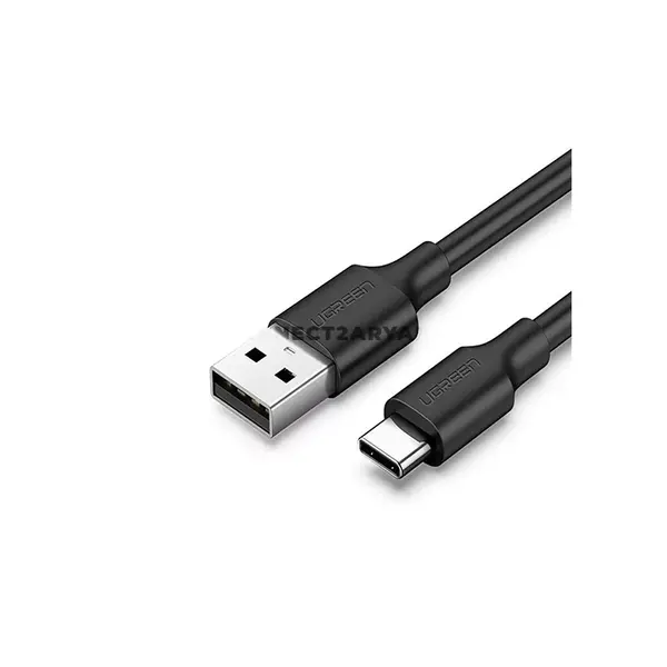 UGREEN 60118 USB-A to USB-C Charging & Sync Cable 2M Black, Fast Charging, High-Speed Data Transfer, Universal USB-C Device Compatibility, Durable Reinforced Construction for Smartphones, Tablets & Laptops