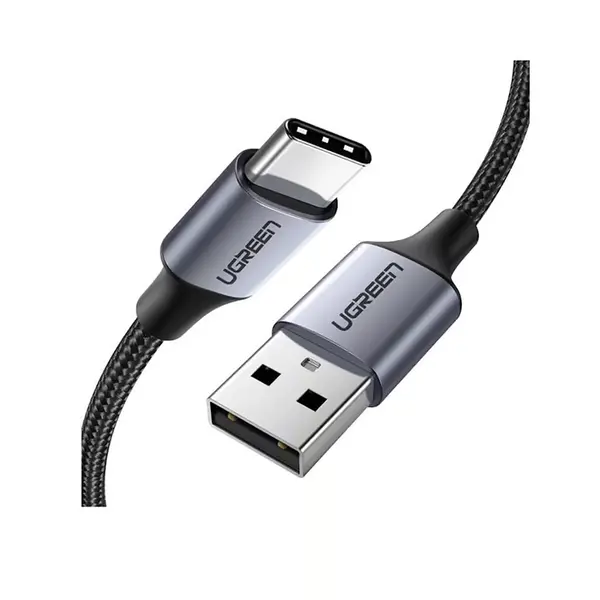 UGREEN 60126 USB-A to USB-C Fast Charging Cable 1M, 3A Fast Charging, 480Mbps Data Transfer, Nylon Braided USB-C Cable with Aluminum Housing