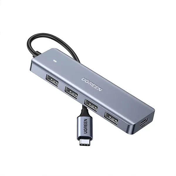 UGREEN 70336 4-Port USB 3.0 Hub with USB-C Power Supply 4-in-1, Multi USB Expansion Hub, High-Speed USB Adapter