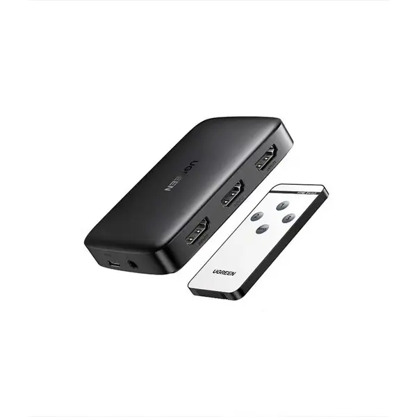UGREEN 80125 HDMI Switcher 3 In 1 Out, 4K@30Hz Ultra HD Resolution Support, HDMI Selector Switch, Triple HDMI Input Display Adapter for TV, Monitor and Projector Connectivity