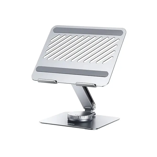 UGREEN 90849 Swivel Laptop Stand, 360 Degree Rotating Base, Adjustable Viewing Angle Design, Premium Aluminium Alloy Construction, Ergonomic Laptop Riser Stand Silver