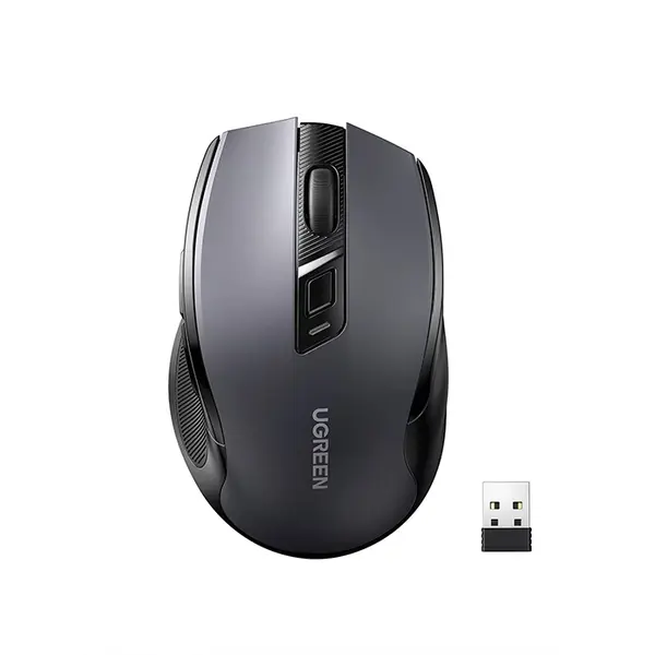 UGREEN 90855 Ergonomic Wireless Mouse, 2.4GHz and Bluetooth Dual Connectivity, Multi-Device Switching Support, Comfortable Ergonomic Design, Precision Optical Tracking Wireless Mouse Black