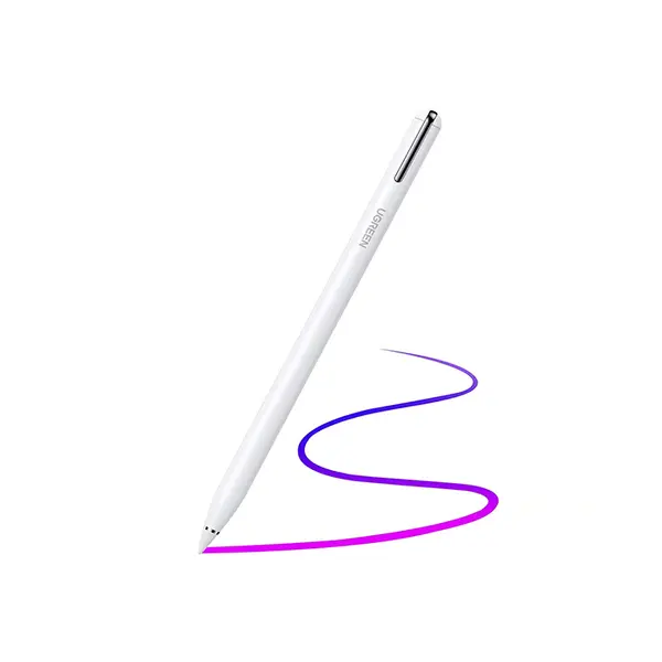 UGREEN 90915 LP452 Smart Stylus Pen for Apple iPad, USB-C Fast Charging Support, Palm Rejection Technology, Tilt Sensitivity Control, Precision Digital Writing and Drawing Stylus, White Edition