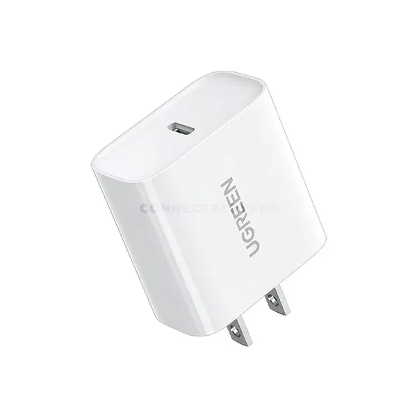 UGREEN 60449 CD137 20W USB-C PD 3.0 Fast Wall Charger White US Plug, QC 4.0 & PPS Fast Charging, Dynamic Temperature Protection, Fireproof Shell, Compact Power Adapter for iPhone, iPad, Samsung Galaxy, Google Pixel & USB-C Devices