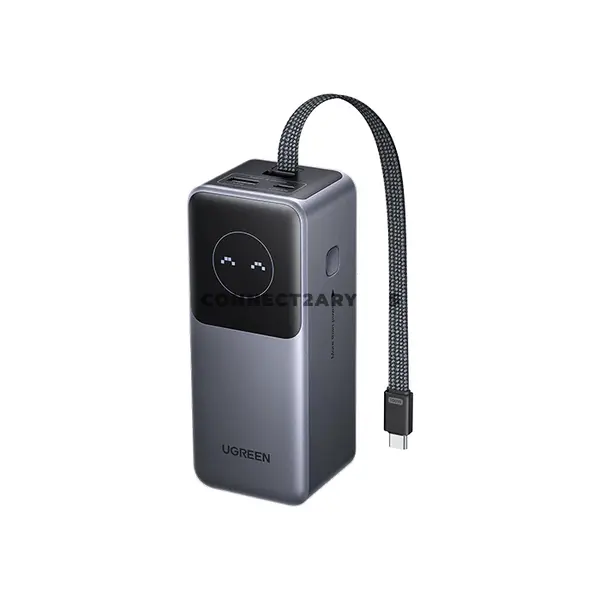 UGREEN Nexode Pro 55365 20000mAh 130W Fast Charging Power Bank, Built-in 100W USB-C Cable, 80W Fast Recharging, USB-C & USB-A Triple-Port Charging, PPS 45W, PD, QC, AFC, FCP & SCP Support
