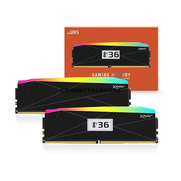 v-color Manta XFinity+ OLED DDR5 Black Edition 32GB (16GBx2) 6000MT/s CL28 ARGB Gaming Memory, Real-Time OLED Display, Dual-Channel Kit & Premium SK Hynix Memory ICs