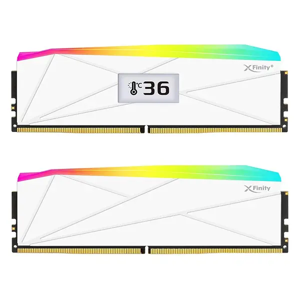 v-color Manta XFinity+ OLED DDR5 White Edition 32GB (16GBx2) 6000MT/s CL28 ARGB Gaming Memory, Real-Time OLED Display, Dual-Channel Kit & Premium SK Hynix Memory ICs