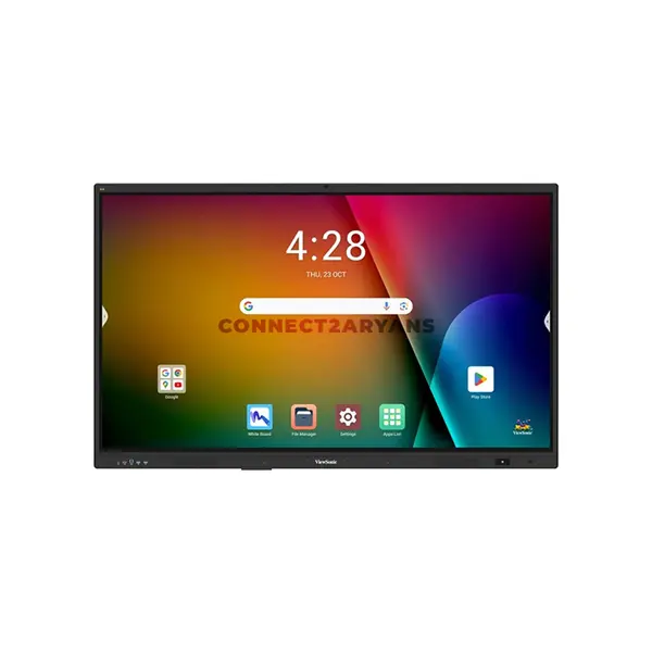 ViewSonic ViewBoard IN7504V-C 75-Inch 4K UHD EDLA Interactive Display, 40-Point Touch, Android 14, 50MP 4K Camera, 8GB RAM, 128GB Storage, 8-Mic Array & Dual 20W Speakers