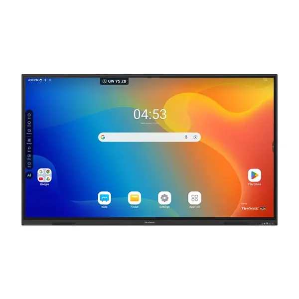 ViewSonic ViewBoard IN8605-C 86 Inch 4K Interactive Display, 3840×2160 UHD Resolution, 50-Point Multi-Touch Technology, Android 16 EDLA Certification, USB-C Connectivity, Interactive Collaboration and Smart Classroom Display