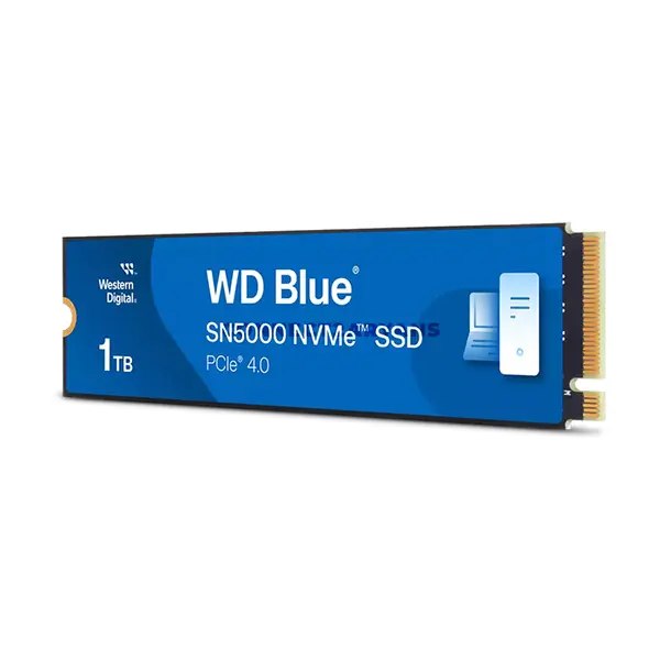 WD Blue SN5000 NVMe SSD 1TB Internal Solid State Drive, M.2 2280, PCIe Gen 4.0 x4, NVMe, Up to 5150MB/s Sequential Read & 4900MB/s Sequential Write, Western Digital TLC 3D NAND, nCache™ 4.0 Technology