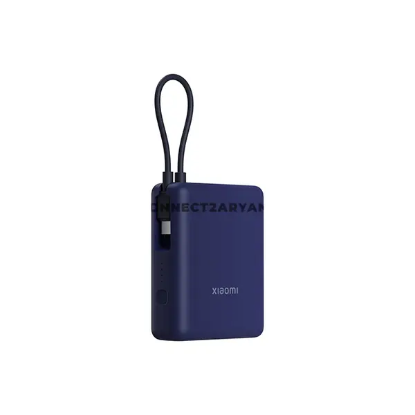 Xiaomi Power Bank 10000mAh 33W with Integrated Cable Blue BHR9341GL, 33W Fast Charging Portable Power Bank, Built-in Charging Cable, Compact Travel Power Bank