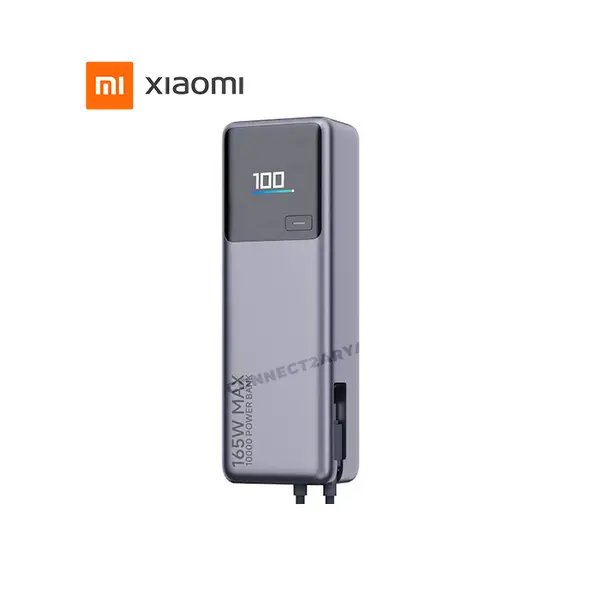Xiaomi Power Bank 165W 10000mAh with Integrated Cable BHR9361GL, 165W Fast Charging Portable Power Bank, Built-in Charging Cable, Laptop, Phone & Tablet Compatible