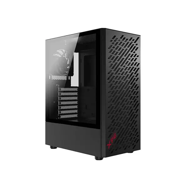 XPG VALOR AIR Compact Mid-Tower Gaming Case Black Edition, ATX Chassis with Tempered Glass Side Panel, 4×120mm Pre-Installed Fans, 360mm Radiator Support, High Airflow PC Case