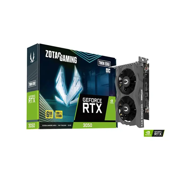 ZOTAC GAMING GeForce RTX 3050 6GB GDDR6 Twin Edge OC Graphics Card, Factory Overclocked Dual Fan Gaming GPU with IceStorm Cooling