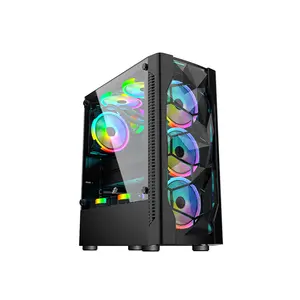 1st Player DK D4 ARGB Gaming Case, Tempered Glass Mid-Tower Chassis, 4 Pre-Installed ARGB Fans, High-Airflow Gaming PC Case with Showcase Design