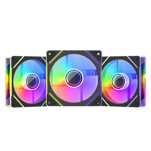 1st Player FC7 Black Fan Kit with Remote and Hub, ARGB Cooling Fan Pack, Lighting Controller Included, Motherboard Synchronization Support, High Airflow PC Cooling Solution