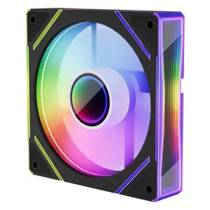 1st Player FC7 Black Fan Kit with Remote and Hub, ARGB Cooling Fan Pack, Lighting Controller Included, Motherboard Synchronization Support, High Airflow PC Cooling Solution